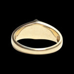 10K Yellow Gold Mother of Pearl, Black Onyx & Diamond Inlay Ring Size 4 3/4