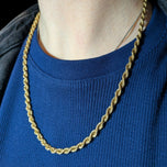10K Yellow Gold Rope / Twist Chain Necklace 20" 4.5mm