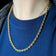 10K Yellow Gold Rope / Twist Chain Necklace 20" 4.5mm