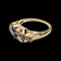 10K Yellow Gold White & Blue Synthetic Sapphire Row Ring Size 6 3/4