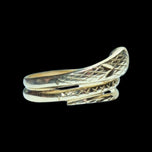 10K Yellow Gold Open Work Etched Snake Ring Size 8