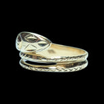 10K Yellow Gold Open Work Etched Snake Ring Size 8