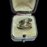 10K Yellow Gold Open Work Etched Snake Ring Size 8