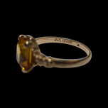 10K Yellow Gold Emerald Cut Synthetic Yellow Sapphire Ring Size 6