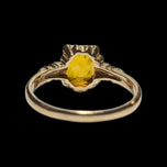 10K Yellow Gold Emerald Cut Synthetic Yellow Sapphire Ring Size 6