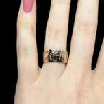 Antique Victorian Era 10K Rose Gold Etched Cigar Band Size 6 1/2