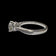 14K White Gold Cathedral Set Natural Diamond Solitaire Engagement Ring W Diamond Flank Accents Size 6 1/4