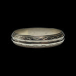 10K White Gold Faceted Pattern / Etched Channel Cut Band Size 9 1/4
