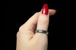10K White Gold Faceted Pattern / Etched Channel Cut Band Size 9 1/4