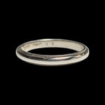 10K White Gold Milgrained Edge Wedding Band Size 4 3/4