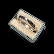 10K White Gold Milgrained Edge Wedding Band Size 4 3/4