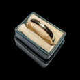 The Vintage Vault 10K yellow gold D profile polished wedding band in a vintage ring box