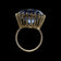 14K Yellow Gold Cage Set Synthetic Blue Spinel Cocktail Ring Size 5