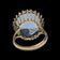 14K Yellow Gold Cage Set Synthetic Blue Spinel Cocktail Ring Size 5