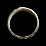 14K Yellow Gold Brutalist Tree Bark / Wood Grain Pattern Band Size 5 3/4