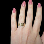 14K Yellow Gold Brutalist Tree Bark / Wood Grain Pattern Band Size 5 3/4