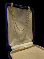 14K Yellow Gold Curb Link Chain Necklace Italy 18” 3mm