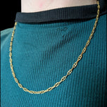 14K Yellow Gold Mariner/Anchor Link Chain Necklace Italy