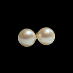 14K Yellow Simple Gold Cultured Pearl Stud Earrings