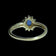 14K Yellow Gold Sapphire & Diamond Halo Ring Size 6