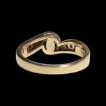 14K Yellow & White Gold Diamond Flanked Bypass Ring Size 4 3/4