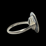 Antique 14K White Gold Ellis Bros Shank With Silver Coin Love Token "Sally" Signet Ring Size 5 3/4
