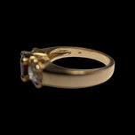 18K Yellow Gold Diamond & Natural Ruby Ring Size 7 1/2