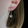 18K White Gold & Diamond Open Work Articulated Dangle Stud Earrings