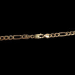 9K Yellow Gold Figaro Chain Link Necklace Italy 21” x 4.75mm