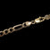 9K Yellow Gold Figaro Chain Link Necklace Italy 21” x 4.75mm