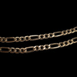 9K Yellow Gold Figaro Chain Link Necklace Italy 21” x 4.75mm