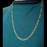 9K Yellow Gold Figaro Chain Link Necklace Italy 21” x 4.75mm