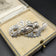 Antique 1908 Pearce & Thompson Edwardian Era Seasons Greetings Handshake Brooch Sterling Silver