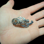Antique 1908 Pearce & Thompson Edwardian Era Seasons Greetings Handshake Brooch Sterling Silver
