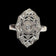 18K White Gold Art Deco Style Diamond Filigree Statement Ring Size 8