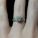 14K White Gold & Diamond Art Deco Scrollwork Ring Size 4 3/4