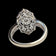 18K White Gold Art Deco Style Diamond Filigree Statement Ring Size 8