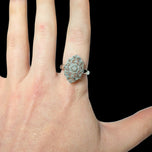 18K White Gold Art Deco Style Diamond Filigree Statement Ring Size 8