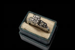 14K White Gold & Diamond Art Deco Scrollwork Ring Size 4 3/4