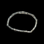 14K White Gold & European Cut Diamond Art Deco Filigree Panel Bracelet
