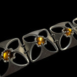 Bent Larsen Denmark Pewter and Glass Open Work MCM Bracelet