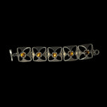Bent Larsen Denmark Pewter and Glass Open Work MCM Bracelet
