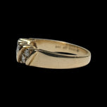 Birks 14K Yellow Gold Double Diamond Row Band Size 6 1/4