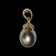 14K Yellow Gold Black Tahitian Pearl & Diamond Pendant