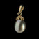 14K Yellow Gold Black Tahitian Pearl & Diamond Pendant