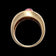 10K Yellow Gold Pink / Purple Sapphire Cabochon Brushed Chunky Statement Band Size 7 3/4