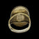 Early Chinese Export Gilt Silver / Vermeil & Carved Pink Coral Bird Ring Adjustable