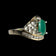 14K Yellow Gold Natural Emerald & Diamond Bypass Ring Size 5 1/4