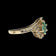 10K Yellow Gold Diamond & Marquise Cut Emerald Bypass / Split Shank / Halo Ring Size 7 1/4