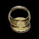 Early Chinese Export Gilt Silver / Vermeil & Carved Pink Coral Bird Ring Adjustable